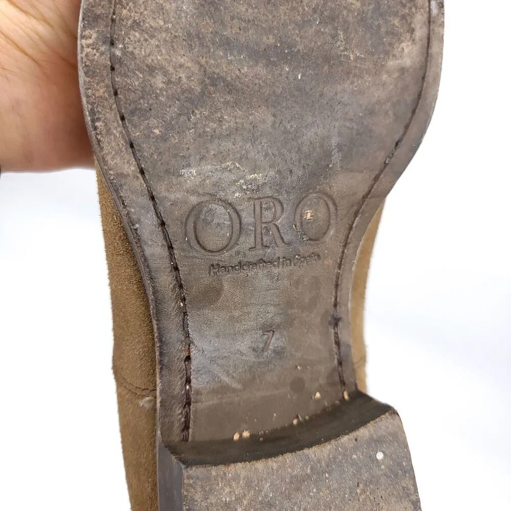 ORO THE ALPACA GRANADA CHELSEA BOOTS Tan Brown Elevated Western Quiet Luxury 7